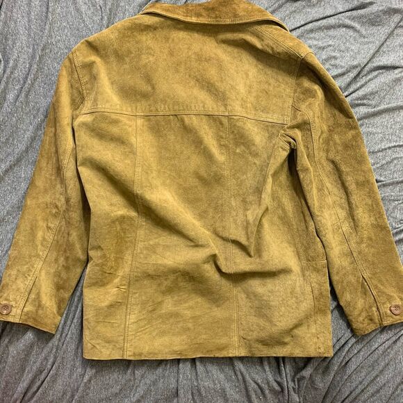 Vintage St. Johns Bay Washable Suede Jacket Blazer Womens MEDIUM Olive Green - Picture 9 of 13